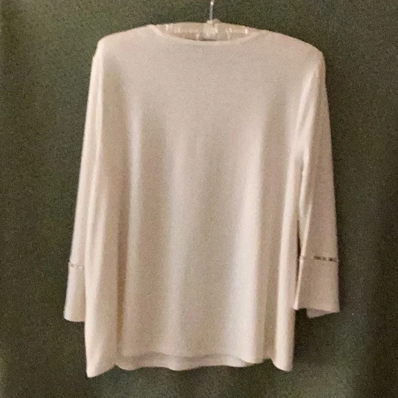 J.Jill Off White Knit Top size petite M - Picture 2 of 4